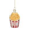 Northlight Food & Beverage>3.25" Golden Yellow, Red, And White French Fries Glass Christmas Ornament