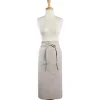 CC Home Furnishings 30" Gray Adjustable Chambray Cotton Bistro Apron With Pocket