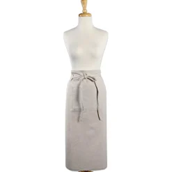 CC Home Furnishings 30" Gray Adjustable Chambray Cotton Bistro Apron With Pocket