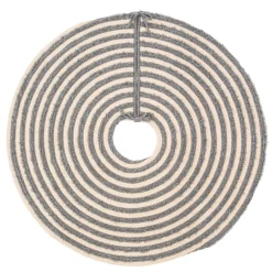 50 Inch And Larger*Colonial Mills 50" Gray And Beige Shag Striped Round Christmas Tree Skirt