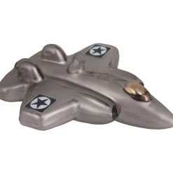Christmas by Krebs Transportation>5" Gray And Black Fighter Jet Figurine Christmas Ornament