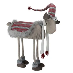 Plush Figures*Northlight 29" Gray And Red Nordic Standing Moose Christmas Figurine