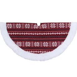 Mini Tree Skirts*Northlight 20" Gray And Red Snowflakes Lodge Mini Christmas Tree Skirt With High Pile Fleece Trim