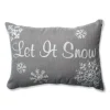 Pillows & Throws*Pillow Perfect 18.5" Gray And White "Let It Snow" Rectangular Falling Snow Christmas Throw Pillow