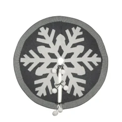 48 Inch And Smaller*Contemporary Home Living 48" Gray And White Snowflake Christmas Tree Skirt