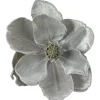 Northlight Garden & Floral>7" Gray Artificial Magnolia Clip-On Christmas Ornament
