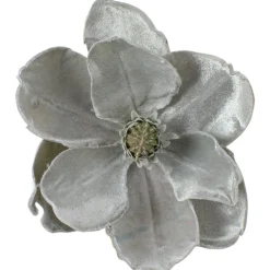Northlight Garden & Floral>7" Gray Artificial Magnolia Clip-On Christmas Ornament