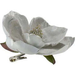 Northlight Garden & Floral>7" Gray Artificial Magnolia Clip-On Christmas Ornament