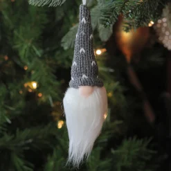 Northlight Fantasy & Sci Fi>8" Gray Hat Christmas Santa Gnome Head Ornament