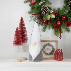 Gnomes*Northlight 14" Gray Standing Christmas Gnome With Silver Flip Sequin Hat