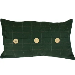 Pillows & Throws*Northlight 20" Green And Beige Rectangular Velvet Throw Pillow With Buttons