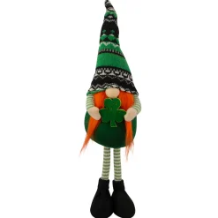 Northlight 19" Green And Black Leprechaun Girl Gnome Standing St Patrick's Day Figure
