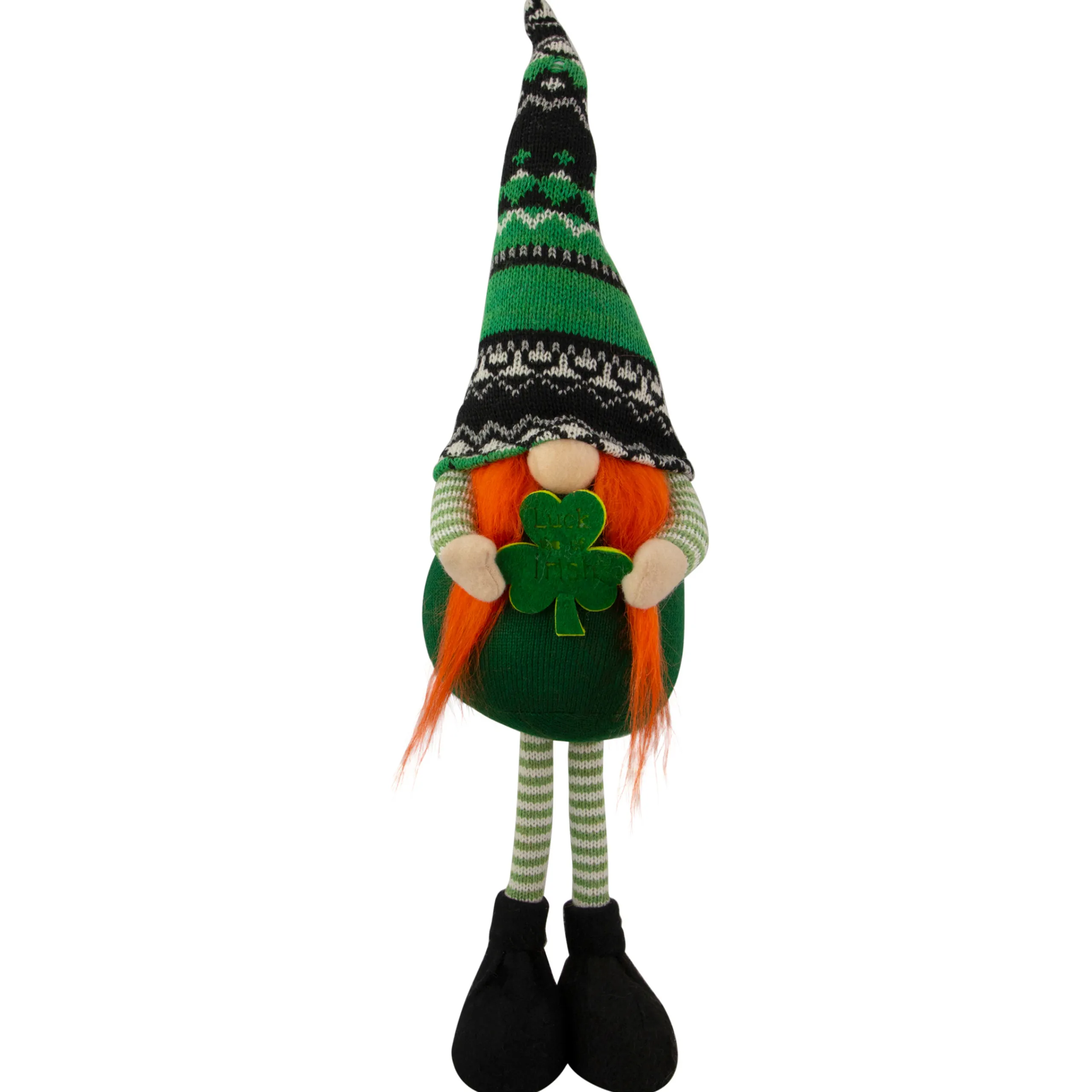 Northlight 19" Green And Black Leprechaun Girl Gnome Standing St Patrick's Day Figure