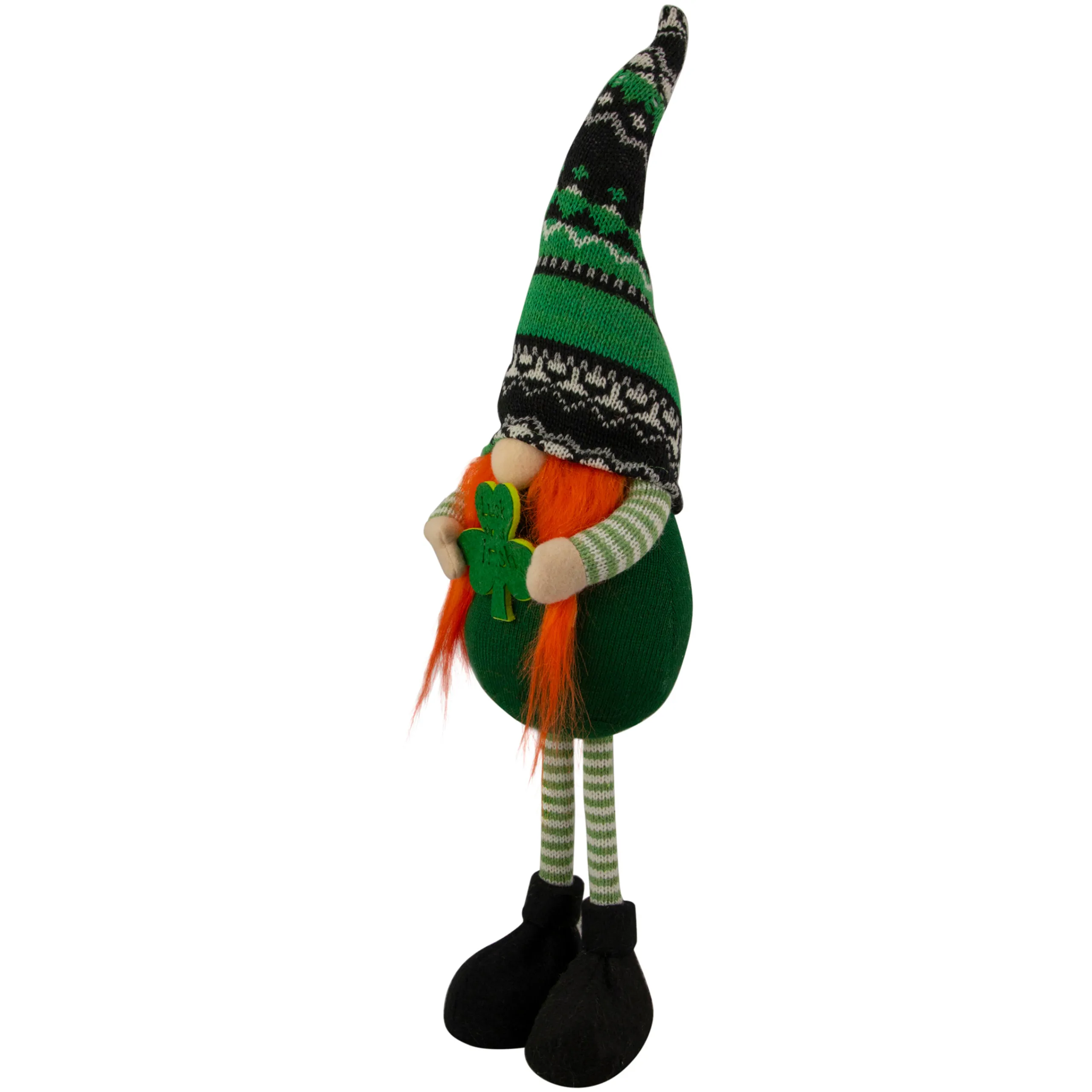 Northlight 19" Green And Black Leprechaun Girl Gnome Standing St Patrick's Day Figure