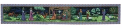 Nativities*Woven Textile Company 72" Green And Blue First Christmas Nativity Scene Table Runner