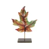 Roman 14" Green And Brown Autumn Maple Leaf Votive Candle Holder