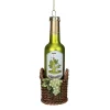 Northlight Food & Beverage>6.25" Green And Brown Hanging Glass Wine Bottle Christmas Ornament