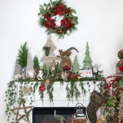 Sprays, Branches & Picks*Northlight 43" Green And Brown Mini Needle Cascading Artificial Christmas Pine Spray