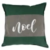 Pillows & Throws*Northlight 18" Green And Brown Suede "Noel" Christmas Square Throw Pillow