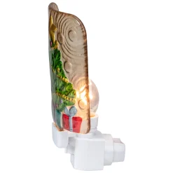 Northlight 4" Green And Gold Christmas Tree Night Light