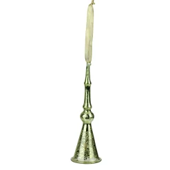 Roman Bells & Jingle Buddies>6" Green And Gold Icicle Bell Hanging Christmas Ornament