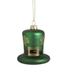 Northlight Irish Themed>2.75" Green And Gold Leprechaun Hat Glass Christmas Ornament