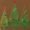 Roman Yard Art Trees>32" Green And Red Lighted Christmas Tree Trio Outdoor Decor