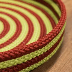 Serving Pieces*Colonial Mills 18" Green And Red Woven Candy Cane Round Christmas Tray