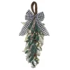 Unlit Teardrops*Contemporary Home Living 32" Green And White Berry Ornament Christmas Teardrop Swag, Unlit
