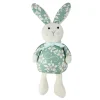 Northlight 17" Green And White Floral Easter Bunny Rabbit Spring Figure