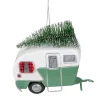 Northlight Transportation>4.25" Green And White Rv Camper Van With Tree Christmas Ornament