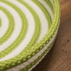 Serving Pieces*Colonial Mills 18" Green And White Woven Candy Cane Round Christmas Tray