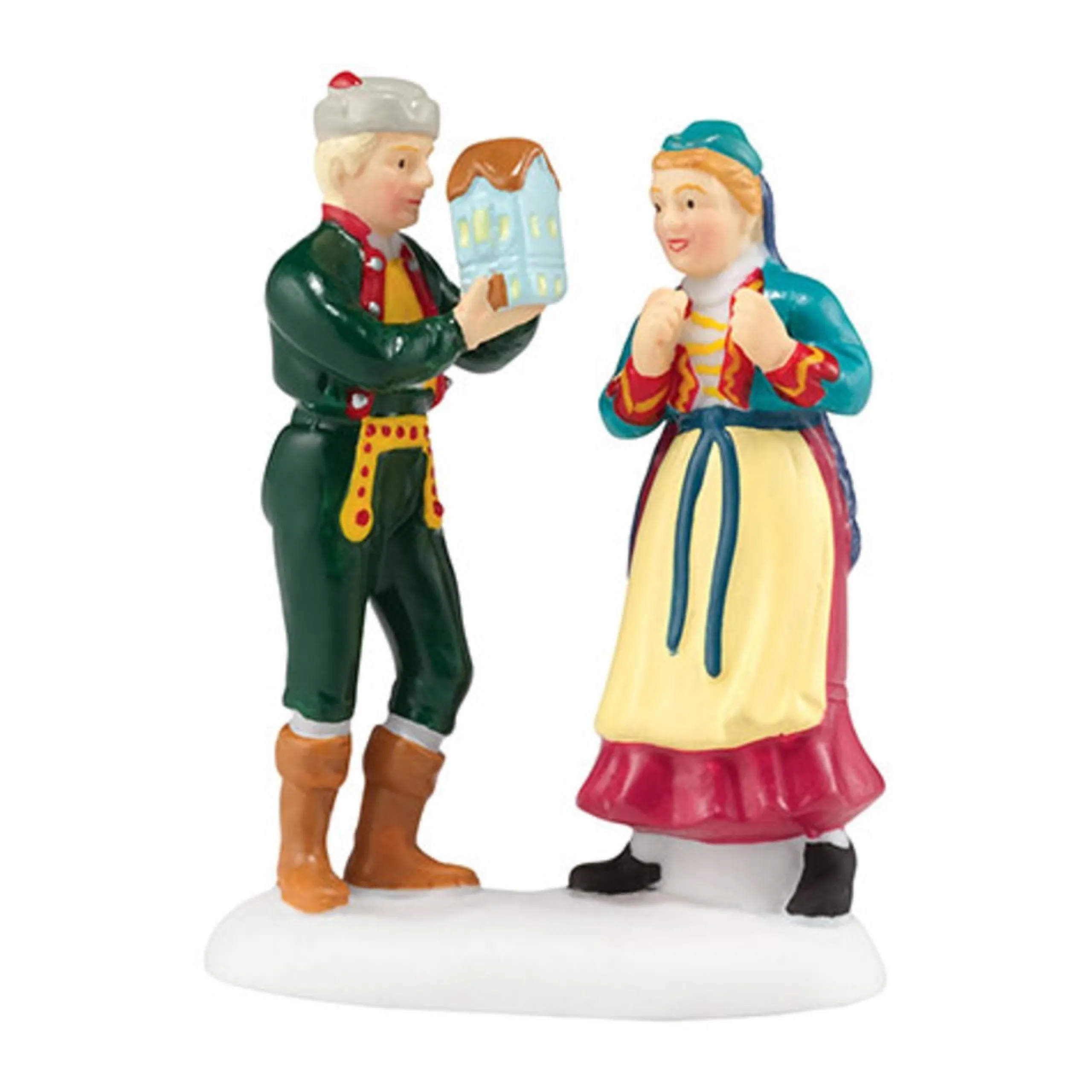 Christmas Villages*Department 56 2.5" Green And Yellow A Little House Music Accessory Tabletop Decor