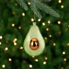 Northlight Food & Beverage>4.5" Green And Yellow Glass Avocado Christmas Ornament