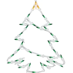 Window Decorations*Northlight 15" Green And Yellow Lighted Christmas Tree Window Silhouette Decoration