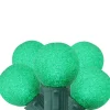 Vickerman 10 Green Battery Operated Sugared Led G30 Christmas Lights - 9 Ft Green Wire