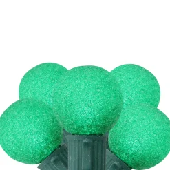 Vickerman 10 Green Battery Operated Sugared Led G30 Christmas Lights - 9 Ft Green Wire