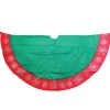 48 Inch And Smaller*Northlight 48" Green Christmas Tree Skirt With Red Gemstone Glitter Snowflake Trim