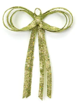Wall & Door Decorations*Melrose 12" Green Glitter Drenched Bow Christmas Wall Decor