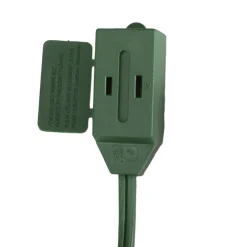 Northlight 15' Green Indoor Extension Power Cord With 3-Outlets And Safety Lock