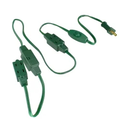 Northlight 9' Green Indoor Extension Power Cord With 9-Outlets And Safety Locks