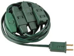 Northlight 12' Green Indoor Polarized Extension Power Cord With 9-Outlets
