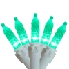 Vickerman 70 Green Led M5 Mini Christmas Lights - 35 Ft White Wire