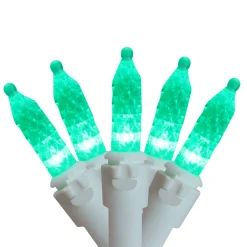 Vickerman 70 Green Led M5 Mini Christmas Lights - 35 Ft White Wire