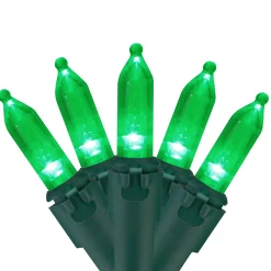 Northlight 100 Green Led Mini Christmas Lights, 33 Ft Green Wire