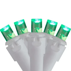 Brite Star 70 Green Led Wide Angle Icicle Christmas Lights - 5.25 Ft White Wire
