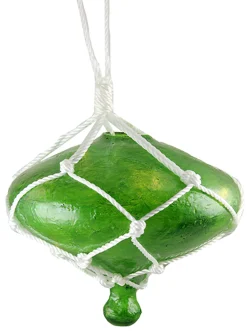 Barcana 11" Green Lighted Roped Onion Drop Outdoor Patio Christmas Decor - White Wire