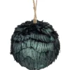Northlight Balls>3" Green Metallic Downswept Faux Fur Hanging Christmas Ornament Ball
