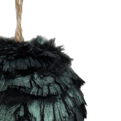 Northlight Balls>3" Green Metallic Downswept Faux Fur Hanging Christmas Ornament Ball