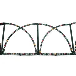 Outdoor Decorations*Hofert 7' Green Pathway Fence With Multicolored Christmas Lights Outdoor Decoration